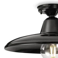 Ferroluce Deckenleuchte Industrial-Deckenleuchte aus schwarzer oder weißer Keramik und industriellem Vintage-Eisen - Bew