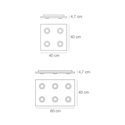 Viadurini Lighting Moderne Deckenleuchten-Deckenleuchte mit flacher Glasplatte mit Absenkung Made in Italy - Kora
