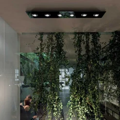 Viadurini Lighting Moderne Deckenleuchten-Deckenleuchte mit flacher Glasplatte mit Absenkungen - Kora