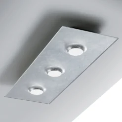 Viadurini Lighting Moderne Deckenleuchten-Deckenleuchte mit flacher Glasplatte mit Absenkungen - Kora