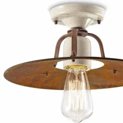 Ferroluce Vintage Deckenleuchten-Deckenleuchte Vintage aus Keramik und Metall Elaine