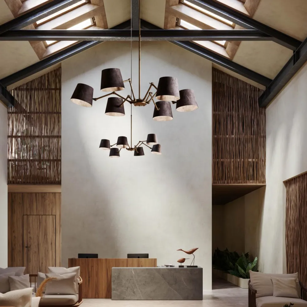 Il Fanale Vintage Kronleuchter-Deckenleuchter Reporter im Industrie Design 6 flammig