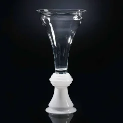 Viadurini Living Deko Vasen-Dekorative Glasvase für den Innenbereich mit weißem Sockel Made in Italy - Catia