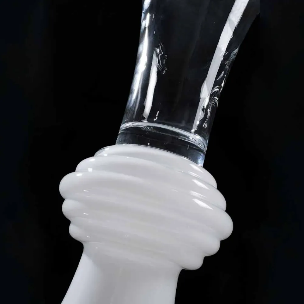 Viadurini Living Deko Vasen-Dekorative Glasvase für den Innenbereich mit weißem Sockel Made in Italy - Catia