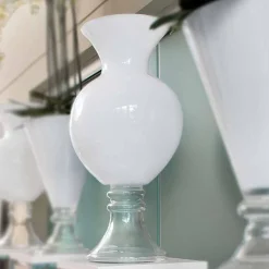 Viadurini Living Deko Vasen-Dekorative Innenvase aus weißem und transparentem Glas Made in Italy - Frodino