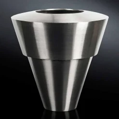 Viadurini Living Deko Vasen-Dekorative Innenvase aus satiniertem Stahl Made in Italy - Gardeno