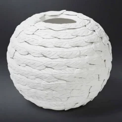 Viadurini Living Deko Vasen-Dekorative Kugelvase aus dekorierter weißer Keramik Made in Italy - Herculaneum