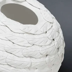 Viadurini Living Deko Vasen-Dekorative Kugelvase aus dekorierter weißer Keramik Made in Italy - Herculaneum