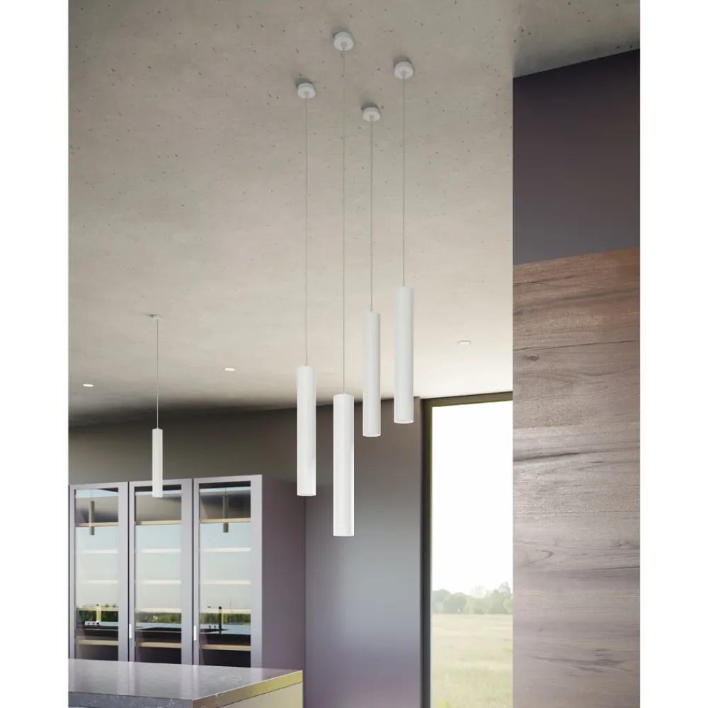 Viadurini Lighting Moderne Pendelleuchten-Dekorative LED-Hängelampe aus weißem oder schwarzem Aluminium - Rebolla