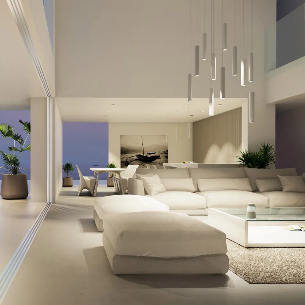 Viadurini Lighting Moderne Pendelleuchten-Dekorative LED-Hängelampe aus weißem oder schwarzem Aluminium - Rebolla