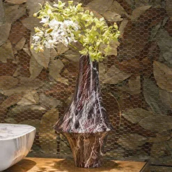 Viadurini Living Deko Vasen-Dekorative Vase aus rotem Marmor mit weißen Adern Made in Italy - Original