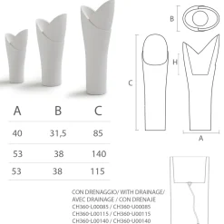 Viadurini Living Deko Vasen-Dekorative Vase für den Innenbereich aus farbigem Polyethylen Made in Italy - Cervia