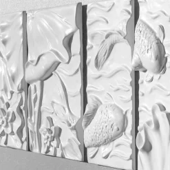 Viadurini Decor Abstrakte Bilder-Dekorative Wandplatte Modernes Design Weiße und Graue Keramik - Giappoko