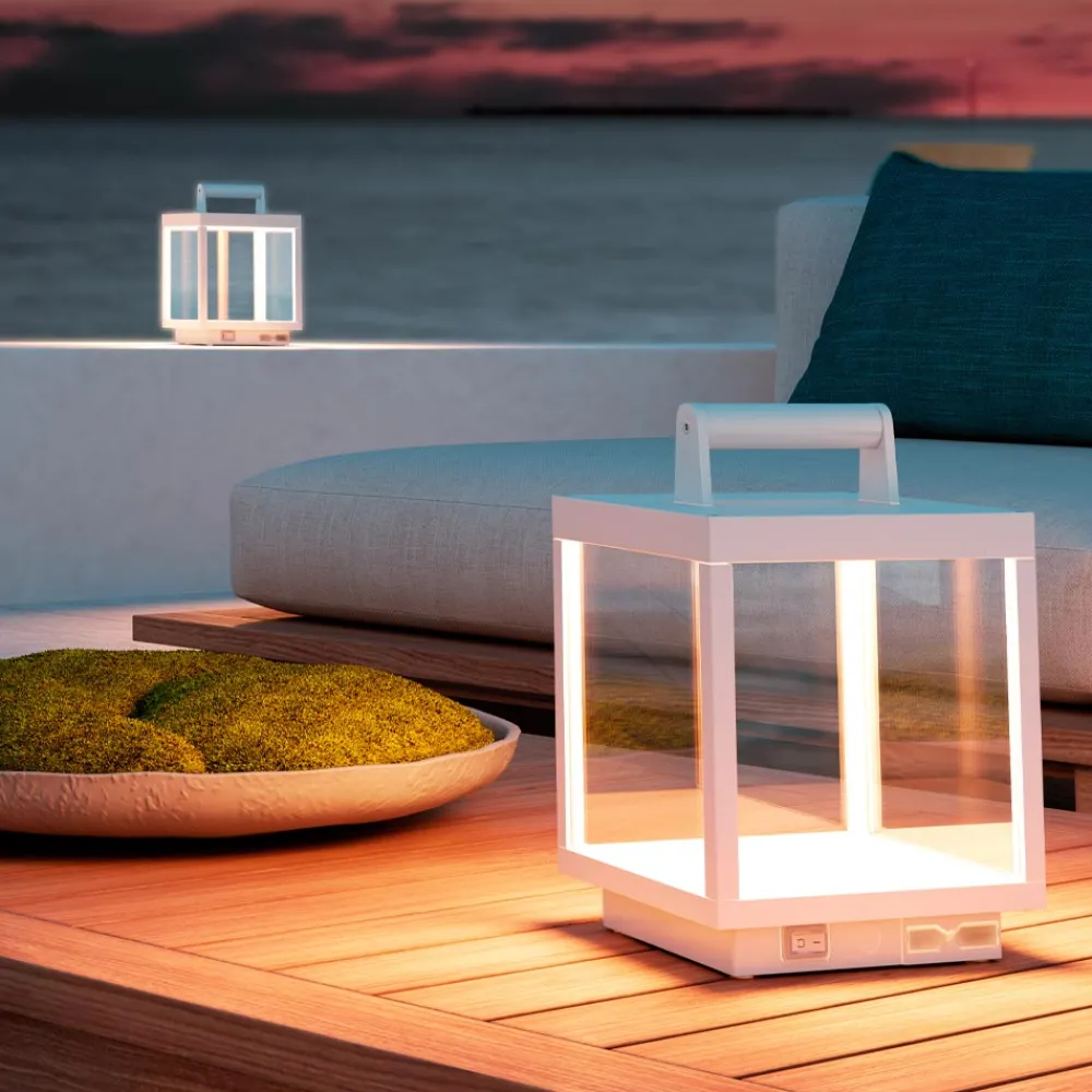 Viadurini Lighting Gartenlampion-Dekorativer LED-Außenstrahler aus weißem Aluminium oder Corten - Bettina