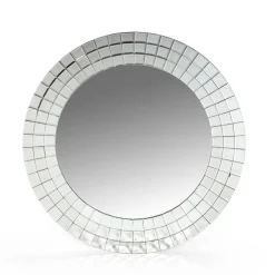 Viadurini Living Wandspiegel-Dekorativer runder Wandspiegel mit Glasmosaikrahmen – Lila