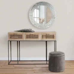 Viadurini Living Wandspiegel-Dekorativer runder Wandspiegel mit Glasmosaikrahmen – Lila