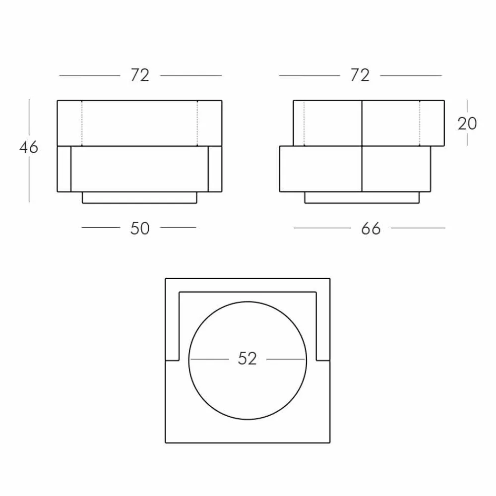 SLIDE Gartenideen-Dekorativer Vase für draußen / innen auf Rädern Cubic Yo, hergestellt in Italien