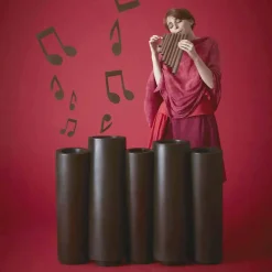 SLIDE Gartenideen-Dekorativer Vase für modernes Design im Freien Bambus hergestellt in Italien