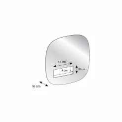 Viadurini Decor Wandspiegel-Dekorativer Wandspiegel in Rauchoptik mit schwarzem Designfach - Matrix