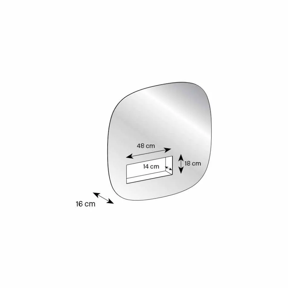 Viadurini Decor Wandspiegel-Dekorativer Wandspiegel in Rauchoptik mit schwarzem Designfach - Matrix