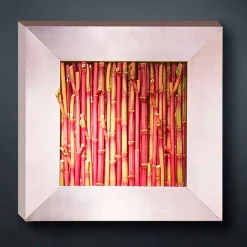 Viadurini Living Blumen Bilder-Dekoratives Paneel aus Metall und künstlichem Bambus Made in Italy - Bamboo