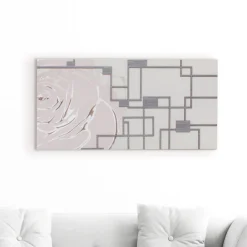 Viadurini Decor Blumen Bilder-Dekoratives Paneel aus sandlackiertem Holz, hergestellt in Italien – Tina