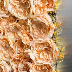 Viadurini Living Blumen Bilder-Dekoratives Wandpaneel aus Metall und künstlichen Rosen Made in Italy - Rosetta