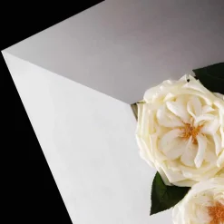 Viadurini Living Blumen Bilder-Dekoratives Wandpaneel aus Metall und weißen Rosen Made in Italy - Rosina