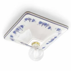 Ferroluce Shabby Chic Deckenleuchten-Dekorierte Deckenleuchte aus Keramik Trieste