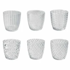 Viadurini Kitchen Gläser Set-Dekorierte transparente Glasgläser, Modern Water Service 12 Stück - Mix