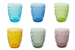Viadurini Kitchen Gläser Set-Dekorierte und farbige Gläser Wasserset 12 Stück - Pastell-Palazzo