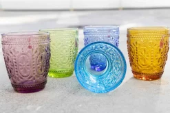 Viadurini Kitchen Gläser Set-Dekorierte und farbige Gläser Wasserset 12 Stück - Pastell-Palazzo