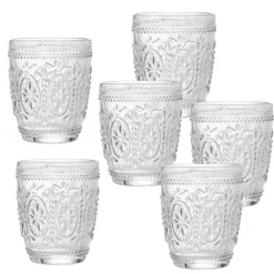 Viadurini Kitchen Gläser Set-Dekorierte Wassergläser aus transparentem Glas 12 Stück - Palazzo