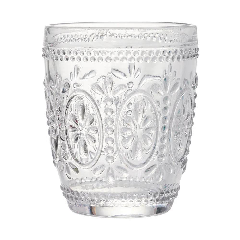 Viadurini Kitchen Gläser Set-Dekorierte Wassergläser aus transparentem Glas 12 Stück - Palazzo