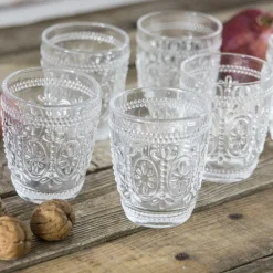 Viadurini Kitchen Gläser Set-Dekorierte Wassergläser aus transparentem Glas 12 Stück - Palazzo