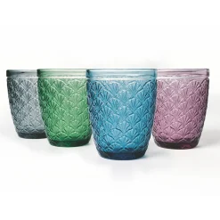 Viadurini Kitchen Gläser Set-Dekoriertes Farbglas Wasserglas Service 12-teilig - Stilotto