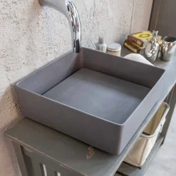 Viadurini Bathroom Harzwaschbecken-Design Arbeitsplatte Waschbecken mit Harzplatte - Duca