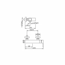 Viadurini Taps Duscharmaturen-Design Außenbrausebatterie aus Messing Made in Italy - Panela