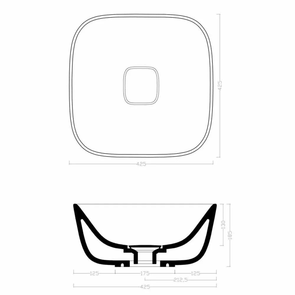 Viadurini Bathroom Keramikwaschbecken-Design Aufsatzwaschbecken aus Keramik Made in Italy Design - Sonne