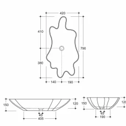 Viadurini Bathroom Farbige Waschbecken-Design Aufsatzwaschbecken aus schwarzer/golfarbener Keramik Rayan