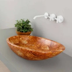 Viadurini Bathroom Farbige Waschbecken-Design Aufsatzwaschbecken, Keramik, Schildkröte, made in Italy Glossy
