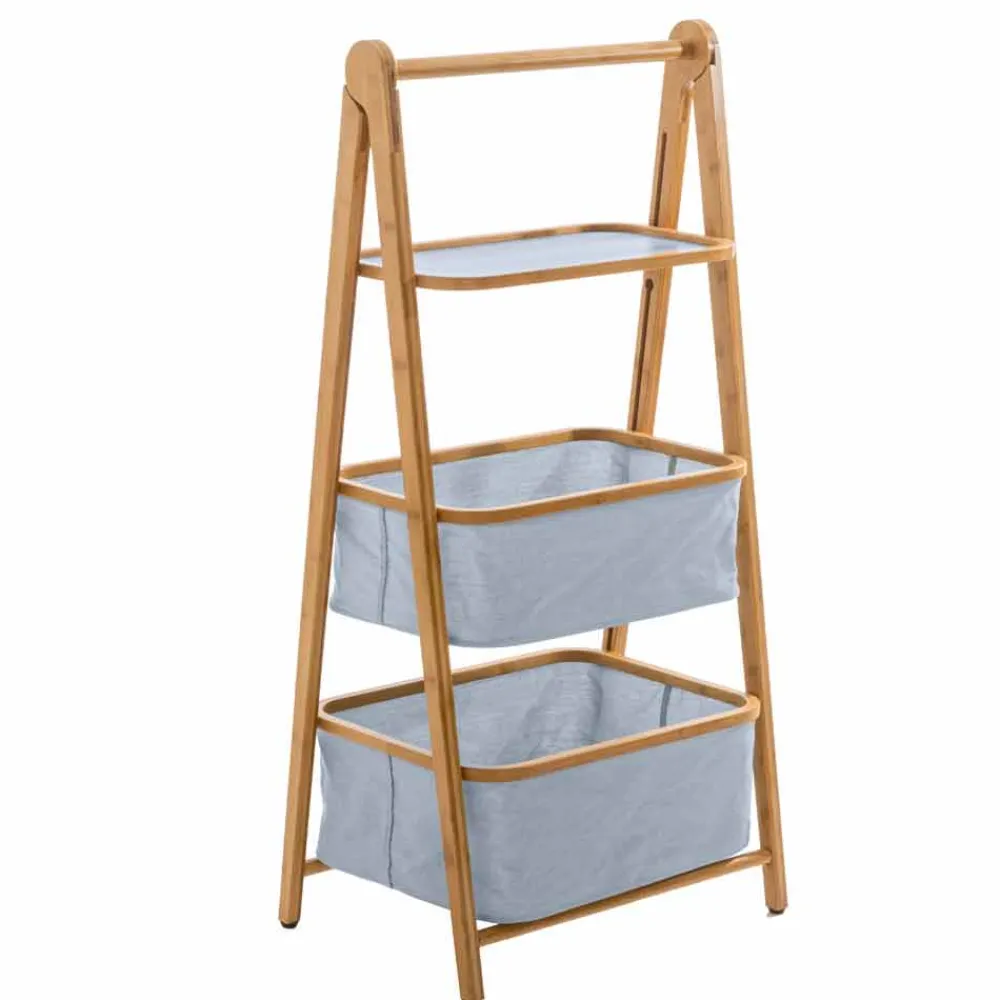 Viadurini Bathroom Badzubehör-Design Badaccessoire-Halter aus Stoff und Bambus Vercelli