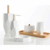 Viadurini Bathroom Badzubehör-Design Badaccessoire-Set aus Holz und Harz Rivalba