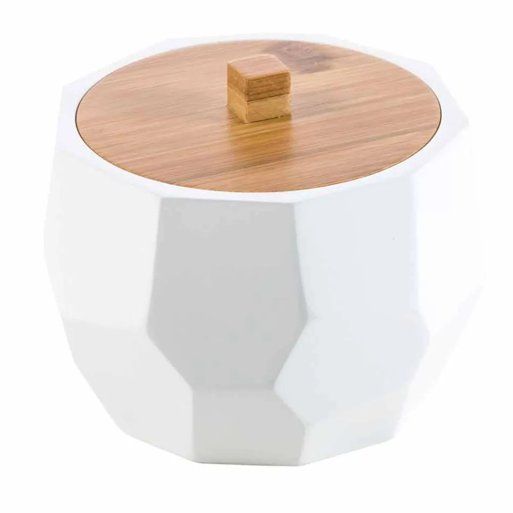 Viadurini Bathroom Badzubehör-Design Badaccessoire-Set aus Holz und Harz Rivalba