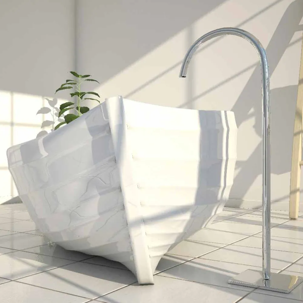 Viadurini Design Freistehende Badewannen-Design Badewanne Made in Italy in Schiffsform Ocean