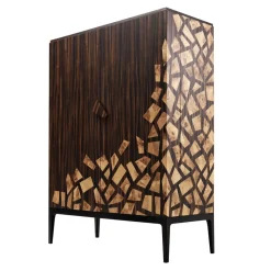 Grilli Anrichte-Design Barmöbel mit 2 Türen Zarafa in Italien hergestellt, aus Ebenholz