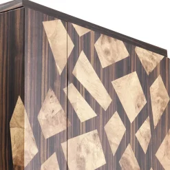 Grilli Anrichte-Design Barmöbel mit 2 Türen Zarafa in Italien hergestellt, aus Ebenholz