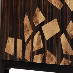 Grilli Anrichte-Design Barmöbel mit 2 Türen Zarafa in Italien hergestellt, aus Ebenholz