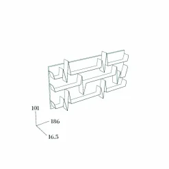 Mabele Moderne Design Bücherregale-Design Bücherregal  Battikuore 186x101(3 Regale) , handgefertigte Produkt