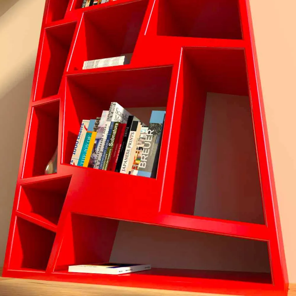 Viadurini Design Moderne Design Bücherregale-Design Bücherregal grün, rot oder weiß Christie